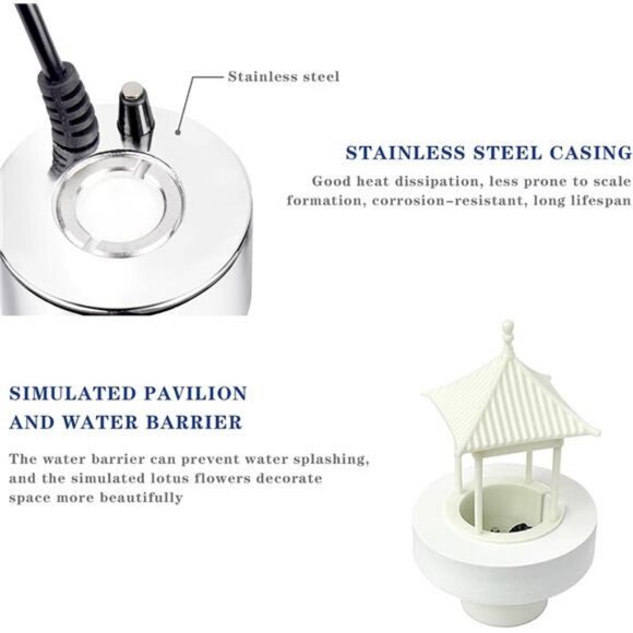 Ultrasonic Mist Maker Fogger with Mist Volume Regulator, Water Fountain Fogger - Picture 6 of 8